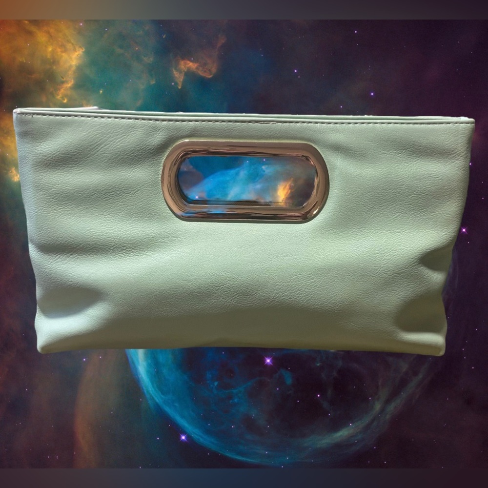 Charming Charlie Mint Clutch with Gold